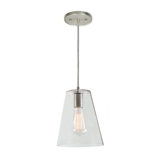 JVI Designs 1300-17 G2-CK One light grand central Pendant pewter finish 7.5" Wide, crackled mouth blown glass medium cone shade